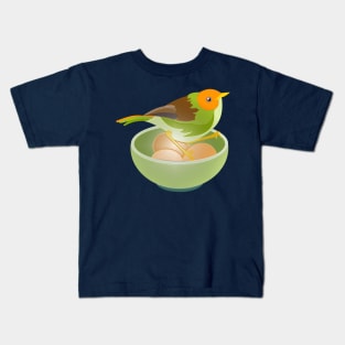 Bird Nesting on Eggs Kids T-Shirt